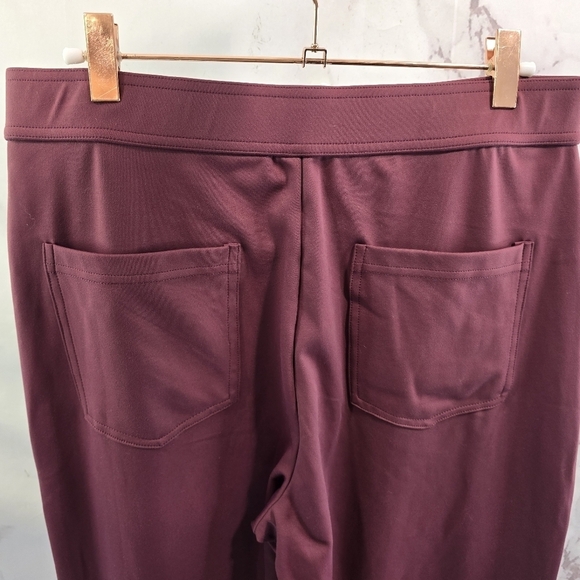 Halara Pants Womens Large Red High Rise Wide Leg Pocket Button Front Leggings - Picture 6 of 11